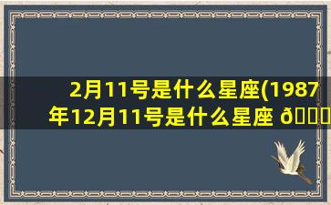 2月11号是什么星座(1987年12月11号是什么星座 🐞 )